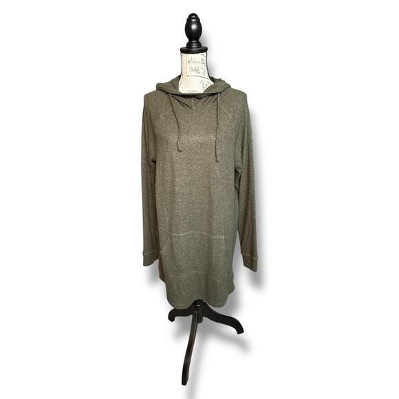 Torrid Classic Fit Super Soft Plush Tunic Hacci Cowl Hoodie Olive Green 1X - Picture 1 of 5